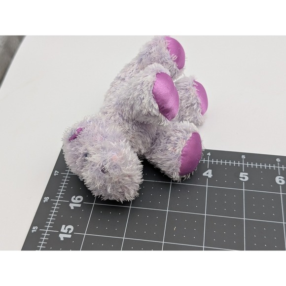 Baby Aurora Purple Hippo Hippopotamus Plush Rattle 4 Inch Satin Feet Stuffed - Picture 7 of 7